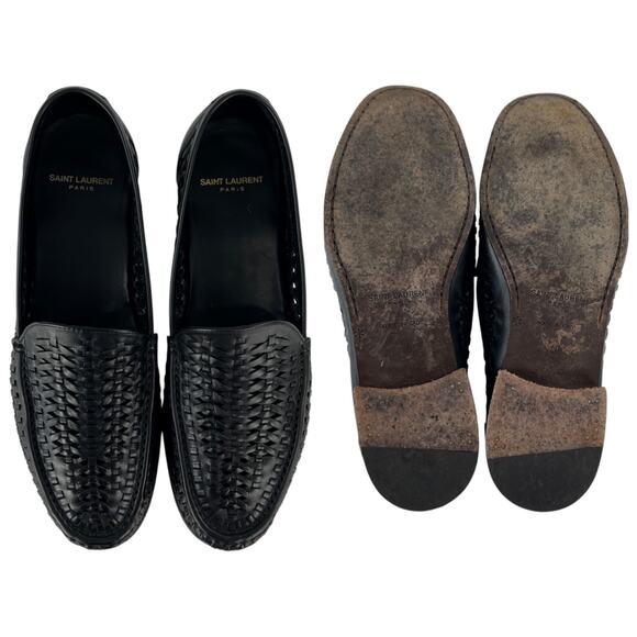 Saint Laurent Leather Woven Loafers - Picture 6 of 8